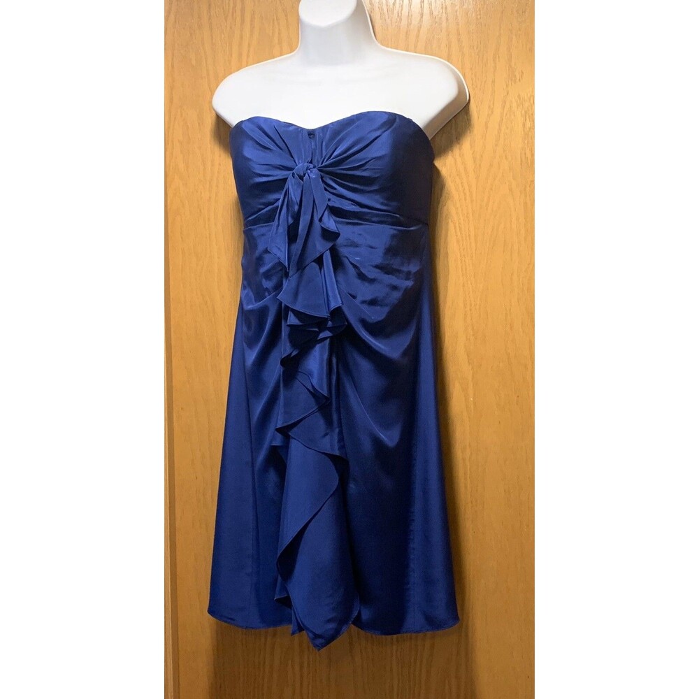 BCBG Maxazria Strapless Chiffon Silk Ruffled Dress Size 12 NWT
